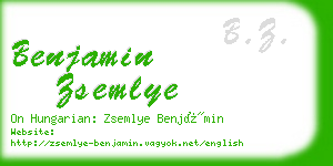benjamin zsemlye business card